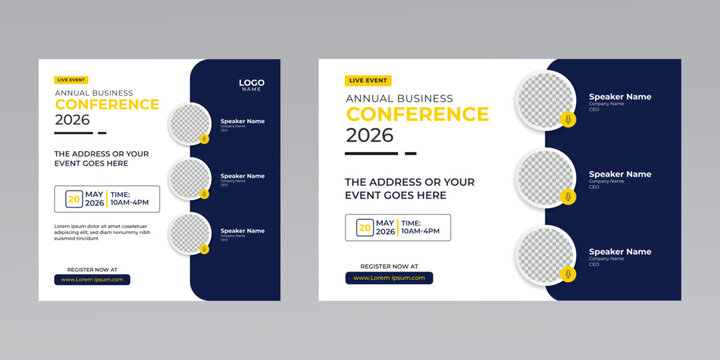 digital marketing creative technology business social media live webinar banner invitation template. 