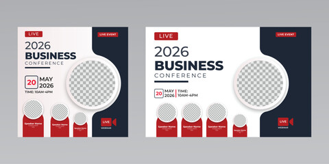 digital marketing creative technology business social media live webinar banner invitation template. 