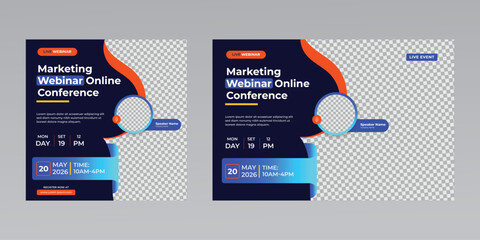 digital marketing creative technology business social media live webinar banner invitation template. 