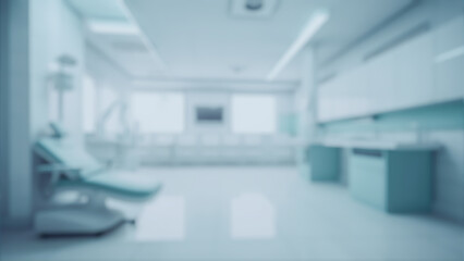 Architectural 3D Rendering Of Hospital Patients Room Interior Blurred Background Illustration