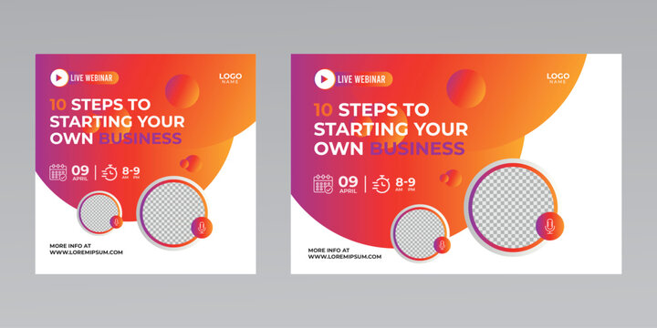 digital marketing creative technology business social media live webinar banner invitation template. 