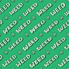 Cannabis pattern, seamless, create many kinds of prints vector job type