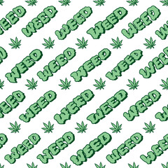 Cannabis pattern, seamless, create many kinds of prints vector job type