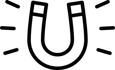 Classic-shaped flat magnet outline icon