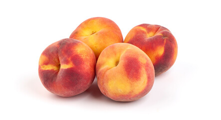 Fototapeta na wymiar Fresh peaches, isolated on white background.
