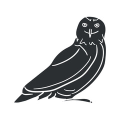 Narn Owl Icon Silhouette Illustration. Birds Vector Graphic Pictogram Symbol Clip Art. Doodle Sketch Black Sign.