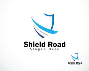 shield road logo creative design concept business modern