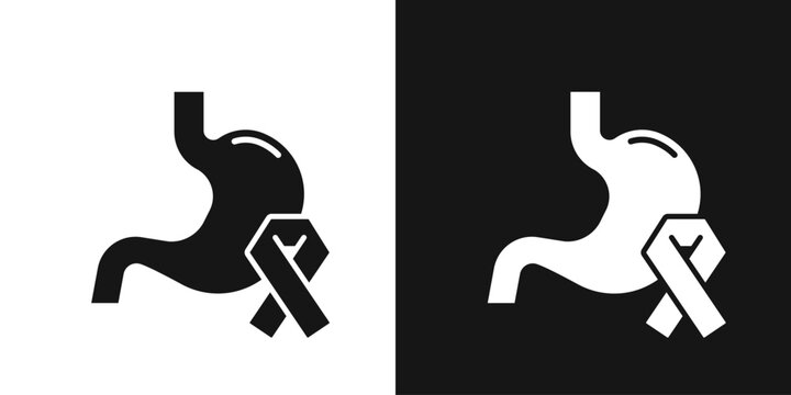 Stomach cancer vector icon. Oncology stomach, organ cancer