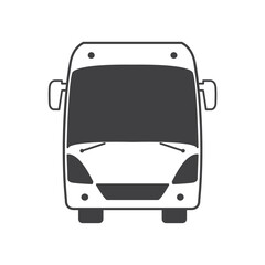 Vector icon of city bus transport in flat style. Public transportation icon, black bus icon isolated on white background. Bus icon vector for web and mobile app. bus sign and symbol. 