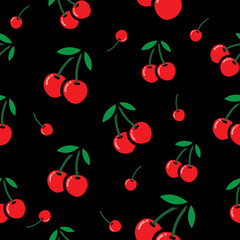 Seamless cherry pattern, creative printing, fabric screening or background images of all kinds
vector work type