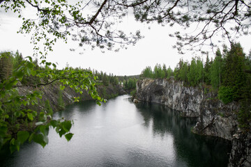 Lake in the marble quarry.