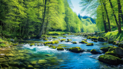 Obraz premium stream in the forest