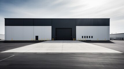 Modern logistics warehouse building structure. 