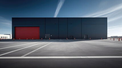 Obraz premium Modern logistics warehouse building structure. Generative AI