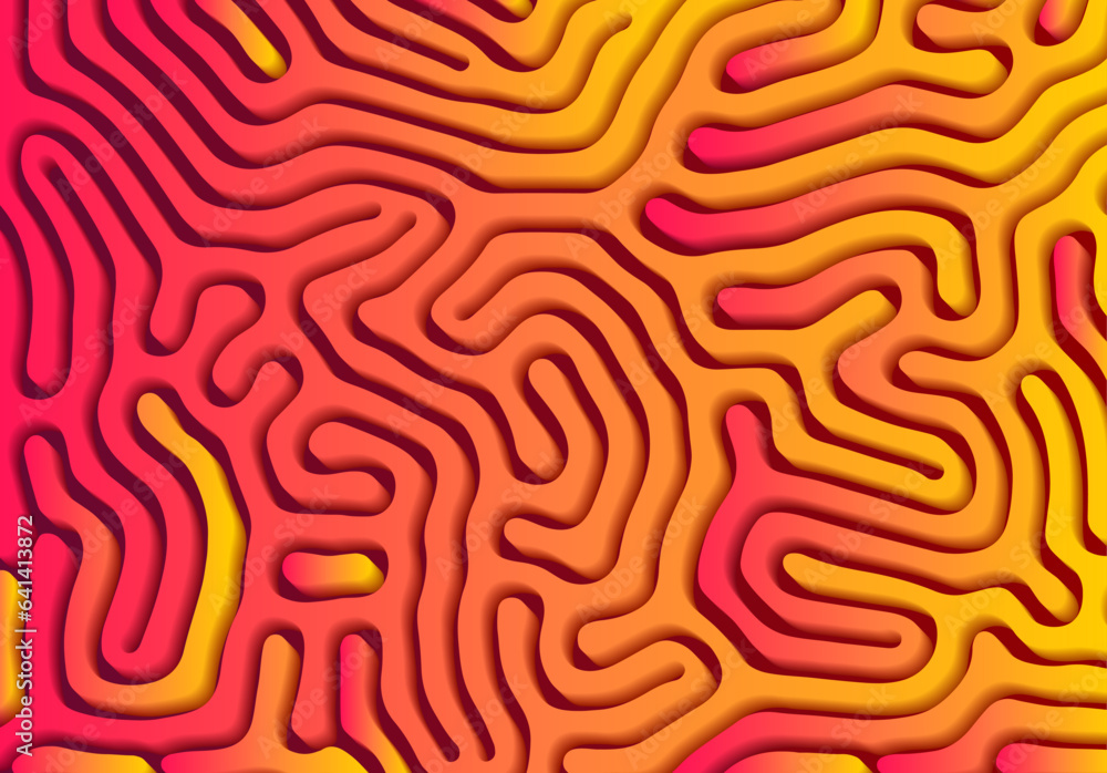 Aufkleber Abstract background with optical illusion generative pattern and vibrant fluid psychedelic colors