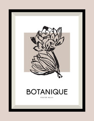 Botanical vector illustration. Art for for postcards, wall art, banner, background, branding