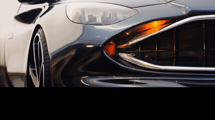  modern luxury sports car's headlight detail, up close and gleaming after a thorough wash and wax