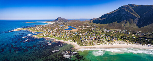 Aerial view of Betty's Bay in Western Cape province in South Africa