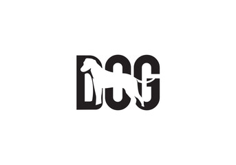 this is a creative text and dog added logo design