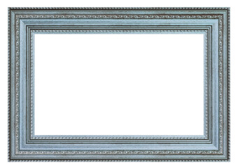 Old vintage silver frame isolated on a white background