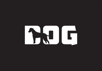this is a creative text and dog added logo design
