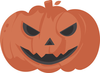 A big pumpkin with a frightening face. This is great for a Halloween party. Cartoon style, Vector Illustration