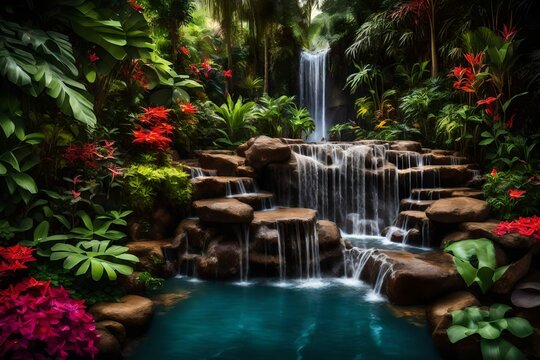 fountain in the park 4k HD quality photo. 