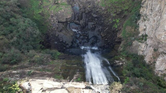 Aerial view of the Karkloof Falls in Howick, KwaZulu Natal, South Africa