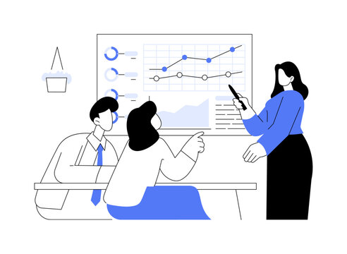 Data-driven decision-making abstract concept vector illustration.