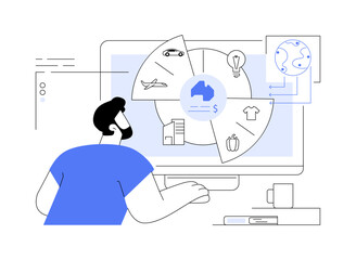 Imports of goods and services abstract concept vector illustration.
