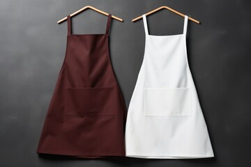 Mockup Apron on a gray background with space for text, advertising, inscriptions, Generative AI