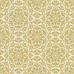 Classic seamless pattern. Damask orient ornament. Classic vintage background. Golden orient ornament for fabric, wallpapers and packaging