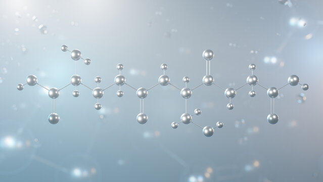 glutathione molecular structure, 3d model molecule, antioxidant, structural chemical formula view from a microscope