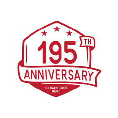 195 years anniversary celebration hexagon design template. 195th anniversary logo. Vector and illustration