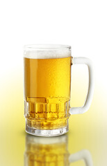 mug with beer in drops