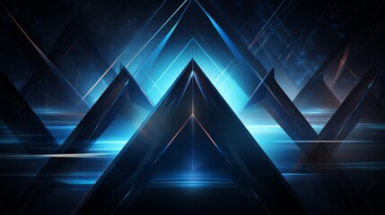 triangle abstract wallpaper, modern colorfull, glow in the dark, neon color, future, SCi, Blue, black