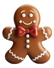 gingerbread man cookie cutout glossy icing isolated  xmas decoration 