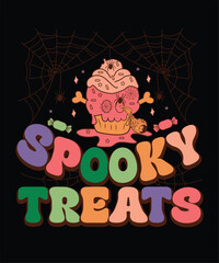 Happy Halloween spooky treat with pumpkin