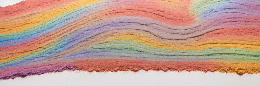 Close up of stripes of rainbow colors