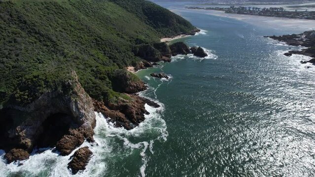 Aerial view of Knysna Heads in Knysna, Garden Route, South Africa