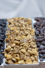 Corner for the sale of dried fruits on the market