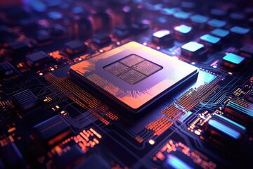 Fototapeta na wymiar The newest chip accelerator processor illustration