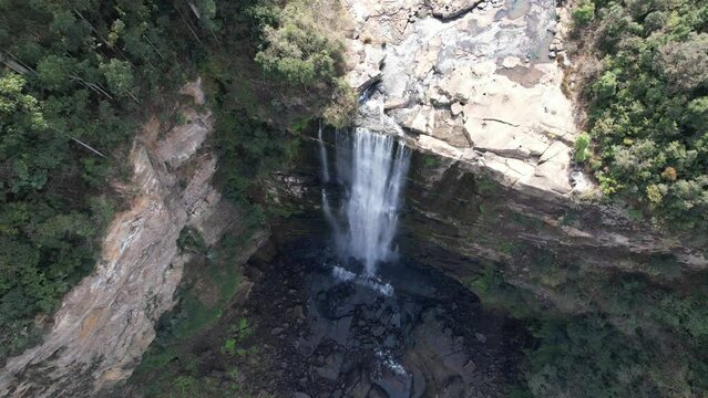 Aerial view of the Karkloof Falls in Howick, KwaZulu Natal, South Africa