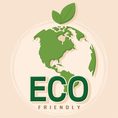 Colored eco friendly poster with planet earth Vector