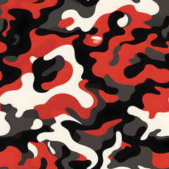 Seamless Red White and Black Camouflage 