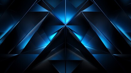 3D wallpaper abstract triangle modern glows blue, black