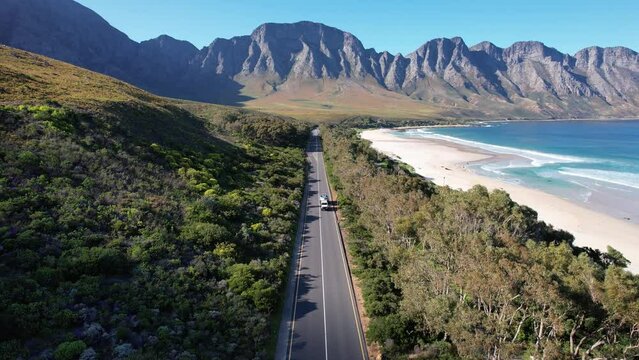 Aerial view of Kogel Bay in Western Cape Province in South Africa