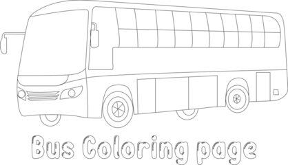 Foto op Plexiglas Auto cartoon Bus coloring page