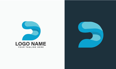 D letter logo design