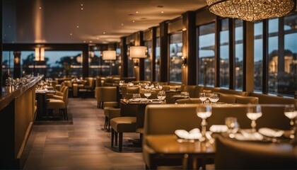 Luxury travel concept featuring fine dining in an exclusive fancy restaurant with exquisite cuisine and great service
